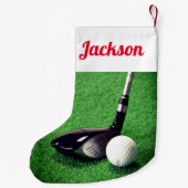 Golf Club en Golf Ball Kleine Kerstsok (Achterkant)