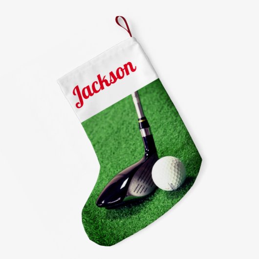 Golf Club en Golf Ball Kleine Kerstsok (Achterkant (Hangend))
