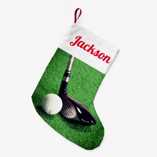 Golf Club en Golf Ball Kleine Kerstsok (Voorkant (Hangend))