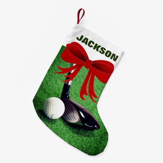Golf Club en Golf Ball Small Kerststop Kleine Kerstsok (Voorkant (Hangend))