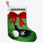 Golf Club en Golf Ball Small Kerststop Kleine Kerstsok (Voorkant)