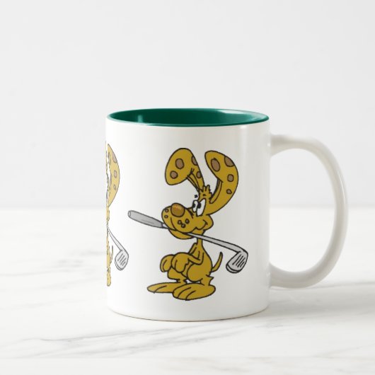 Golf Club Fetching Rabbit Ceramic Mok (Rechts)