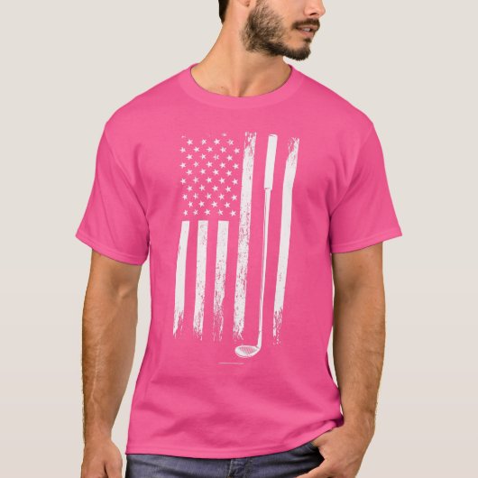 Golf Club Flag Usa T-shirt (Voorkant)