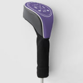 Golf CLub gepersonaliseerd logo monogram ultraviol Golfheadcover (Schuin)