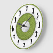 Golf Club Golfer Afbeelding Grass Design Clock Grote Klok (Hoek)