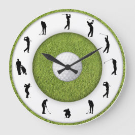 Golf Club Golfer Afbeelding Grass Design Clock Grote Klok