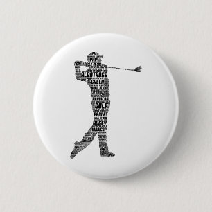 Golf Club Golfer Golfing Mannen Boys Kinder 1 Ronde Button 5,7 Cm
