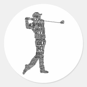 Golf Club Golfer Golfing Mannen Boys Kinder 1 Ronde Sticker