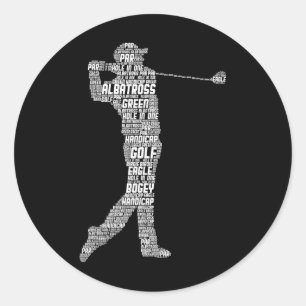 Golf Club Golfer Golfing Mannen Boys Kinder Ronde Sticker