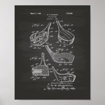 Golf Club Head 1926 Patent Art - Chalkboard