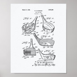 Golf Club Head 1926 Patent Art - Witboek Poster