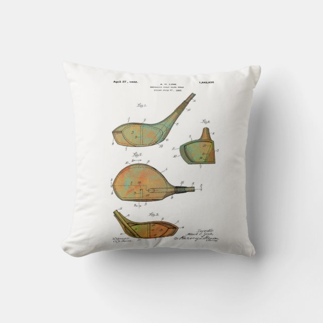 GOLF CLUB HEADS - Circa 1925 - kussen met steile w (Voorkant)