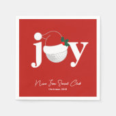 Golf Club Holiday Joy Typography Festive Red  Servet (Voorkant)