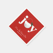 Golf Club Holiday Joy Typography Festive Red  Servet (Hoek)