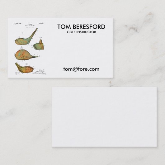 GOLF CLUB-HOOFDPATENT - Visitekaartjes (Voorkant / Achterkant)