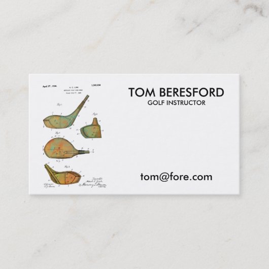 GOLF CLUB-HOOFDPATENT - Visitekaartjes (Voorkant)