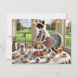 Golf Club House Party voor kattenliefhebbers Briefkaart