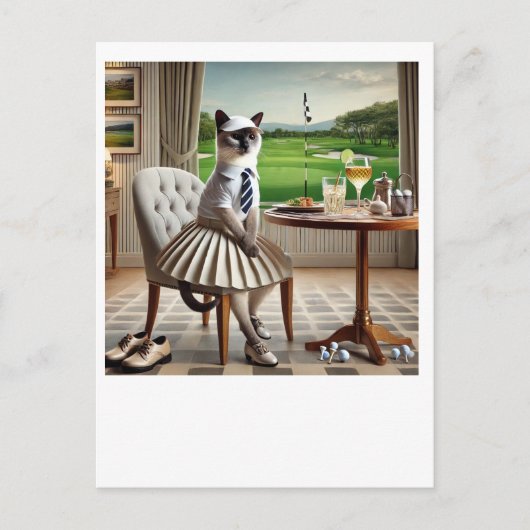 Golf Club House Party voor kattenliefhebbers Briefkaart (Voorkant)