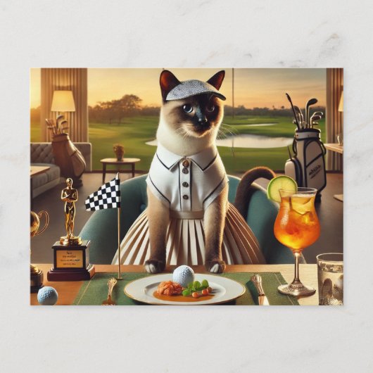 Golf Club House Party voor kattenliefhebbers Briefkaart (Voorkant)