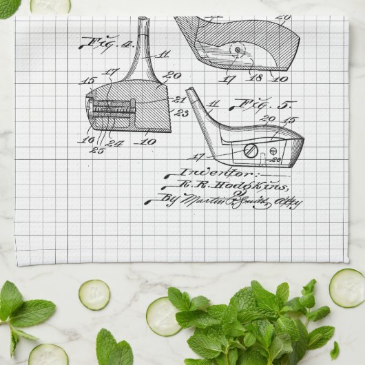  Golf Club Illustratie Theedoek (Gevouwen)