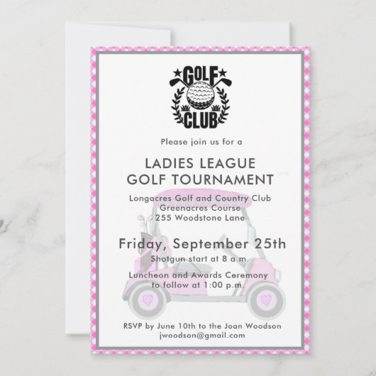 Golf Club Ladies League Toernooi Logo Kaart (Voorkant)