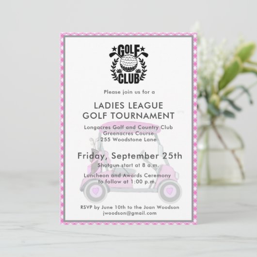 Golf Club Ladies League Toernooi Logo Kaart (Staand voorkant)