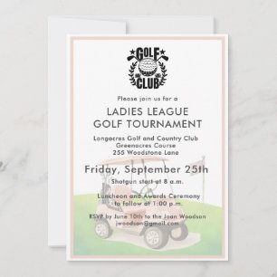 Golf Club Ladies League Tournament Logo Invitatio Kaart