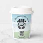 Golf Club League Foto Aangepaste Logo QR Code Papieren Bekers (Achterkant)