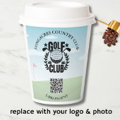 Golf Club League Foto Aangepaste Logo QR Code Papieren Bekers