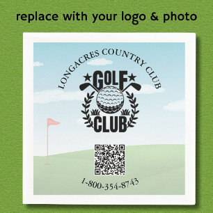 Golf Club League Foto Aangepaste Logo QR Code Servet