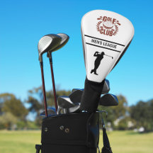 Golf Club League Logo Naam Golf Swing White
