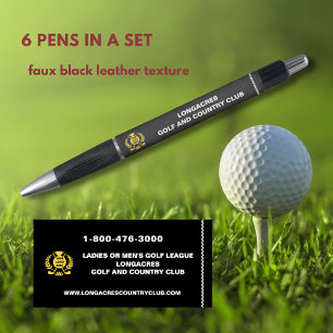 Golf Club & League Logo Telefoon Lederen Textuur Pen