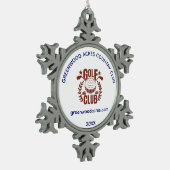 Golf Club League Logo Website Jaar Tin Sneeuwvlok Ornament (Links)