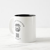 Golf Club League Telefoon Logo QR Code Tweekleurige Koffiemok (Voorkant links)