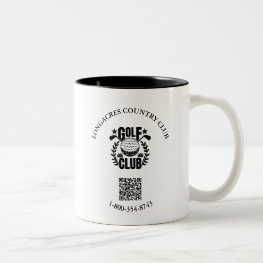 Golf Club League Telefoon Logo QR Code Tweekleurige Koffiemok (Rechts)