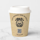 Golf Club League Textured Look Logo QR-code Papieren Bekers (Voorkant)