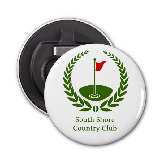 Golf Club Logo Custom Classic Golf Flag Button Flesopener (Voorkant)