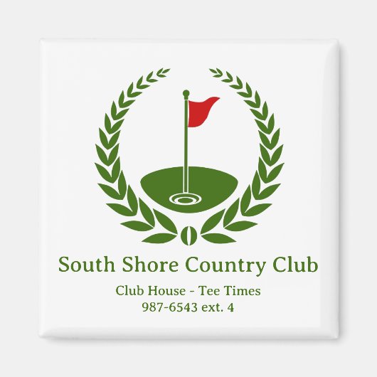 Golf Club Logo Custom Classic Golf Flag Magneet (Voorkant)