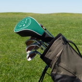 Golf Club logo monogram Emerald green leder Golfheadcover (Insitu)