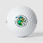 Golf Club Naam Modern Monogrammed Golfballen (Voorkant)