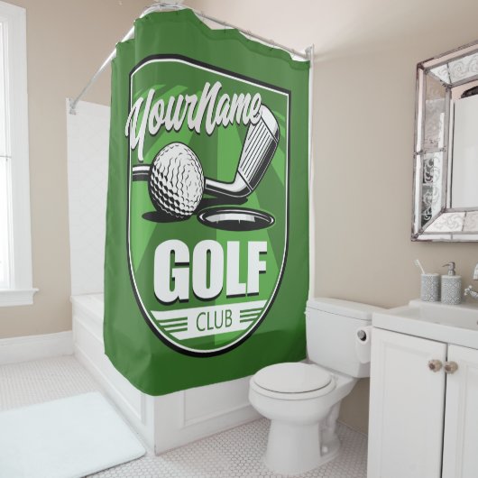 Golf Club NAME Pro Golfer Player Persoonlijk Douchegordijn (In situ)