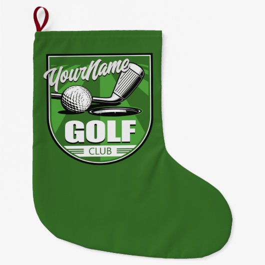 Golf Club NAME Pro Golfer Player Persoonlijk Grote Kerstsok (Voorkant)