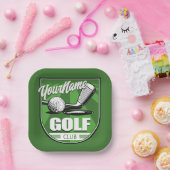 Golf Club NAME Pro Golfer Player Persoonlijk Papieren Bordje (Feest)