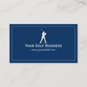 Golf Club Navy Blue Plain Simple Framed Visitekaartje
