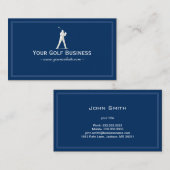 Golf Club Navy Blue Plain Simple Framed Visitekaartje (Voorkant / Achterkant)