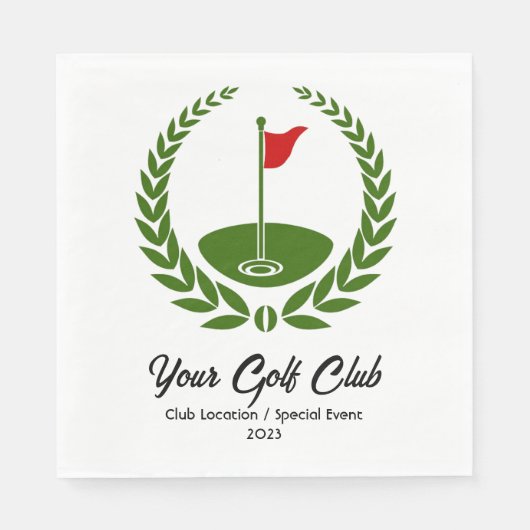 Golf Club Party Luncheon Napkin Locatie & Datum Servet (Voorkant)