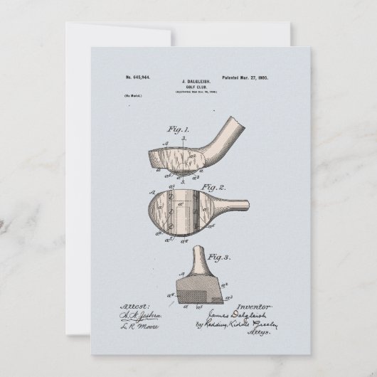  Golf Club Patent Blank Wenskaart (Voorkant)