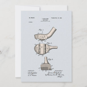  Golf Club Patent Blank Wenskaart