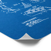 Golf Club Patent - Blauwdruk Poster (Hoek)