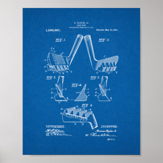Golf Club Patent - Blauwdruk Poster
